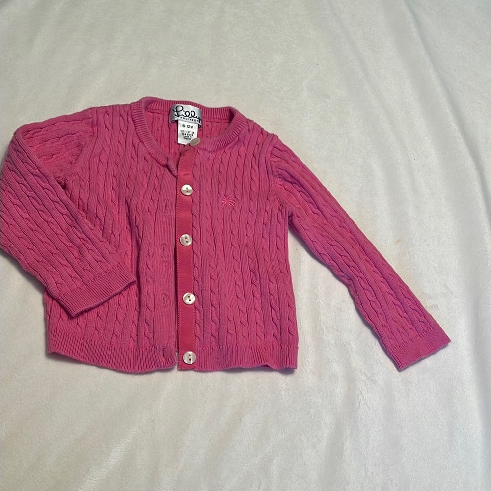 Pink Cable Knit Cardigan from Lilly Pulitzer